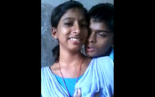 Indian school students kissing on